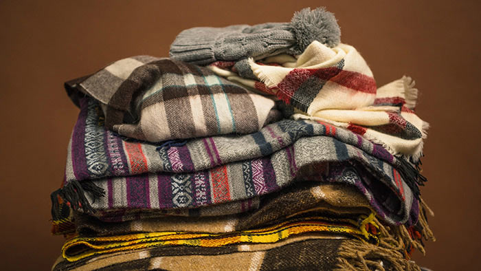 毛毯,围巾和帽子